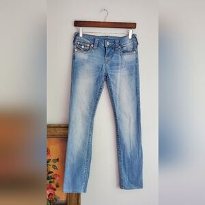 True Religion Classic Blue Denim Slim Straight Jeans Size 26